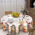 thumbnail image 6 of Thanksgiving Tablecloth Round 60 Inch Autumn Watercolor Leaf Table Cloths Polyester Fabric Fall Leaf Seasonal Table Cover for Kitchen Dining Room Picnic Party Autumn/Fall Outdoor, 6 of 6