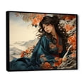 thumbnail image 2 of Designart "Ukiyoe Dreams Reverie of a Woman in Japon Art V" Japanese Floater Framed Canvas Art Print, 2 of 7