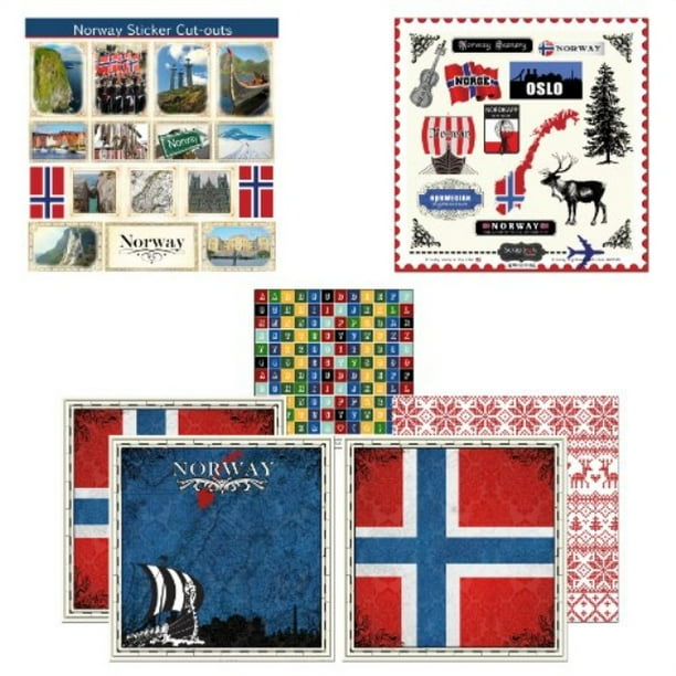 Scrapbook Customs Themed Paper and Stickers Scrapbook Kit, Norway