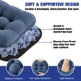 thumbnail image 4 of XIECUVA Chair Cushions for Dining Chairs, Set of 4, Memory Foam Kitchen Chair Cushions with Quilted Non-Slip Rubber Backing, 15.5" x 15.5" x 3.5", Dark Blue, 4 of 8