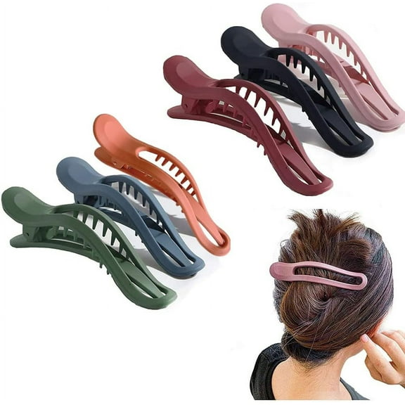 6 Pieces Hair Claw Clips, Large Hair Clip, Multicolor Hair Clip, Curved Hair Clip, Strong Hair Clips, Classic Hair Clip, Duckbill Hairpin, Morandi Color Hairpin for Ladies, Barber Shop(6 Colors)