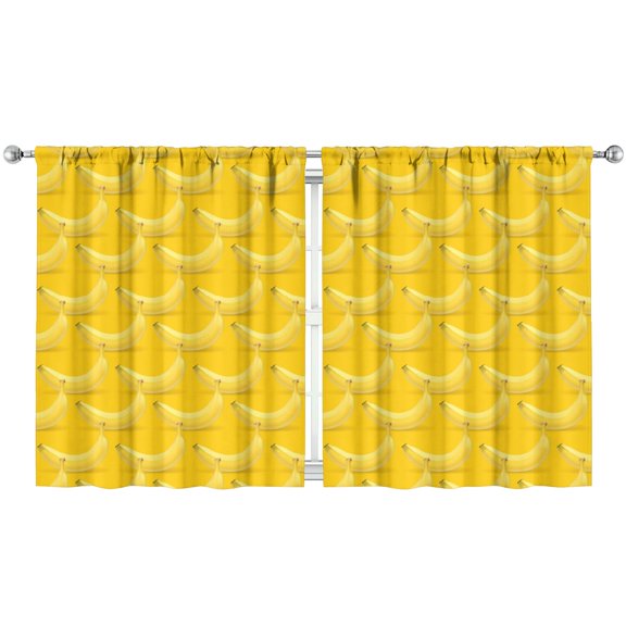 Nursery Curtains Boys Girls Kids Yellow Bananas Print Pattern Window Drapes for Living Bedroom Playroom Room Decor Rod Pocket 52x63 Inch 2 Panels