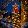 thumbnail image 6 of Hometravel Christmas Spiral Hanging LED Light Decor, Pre-lit Holiday Hanging Ornament, Assorted Designs with Bear/Bow Bell/Star Tree, Lighted Decoration for Porch, Doorway & Outdoor Christmas Decor, 6 of 6