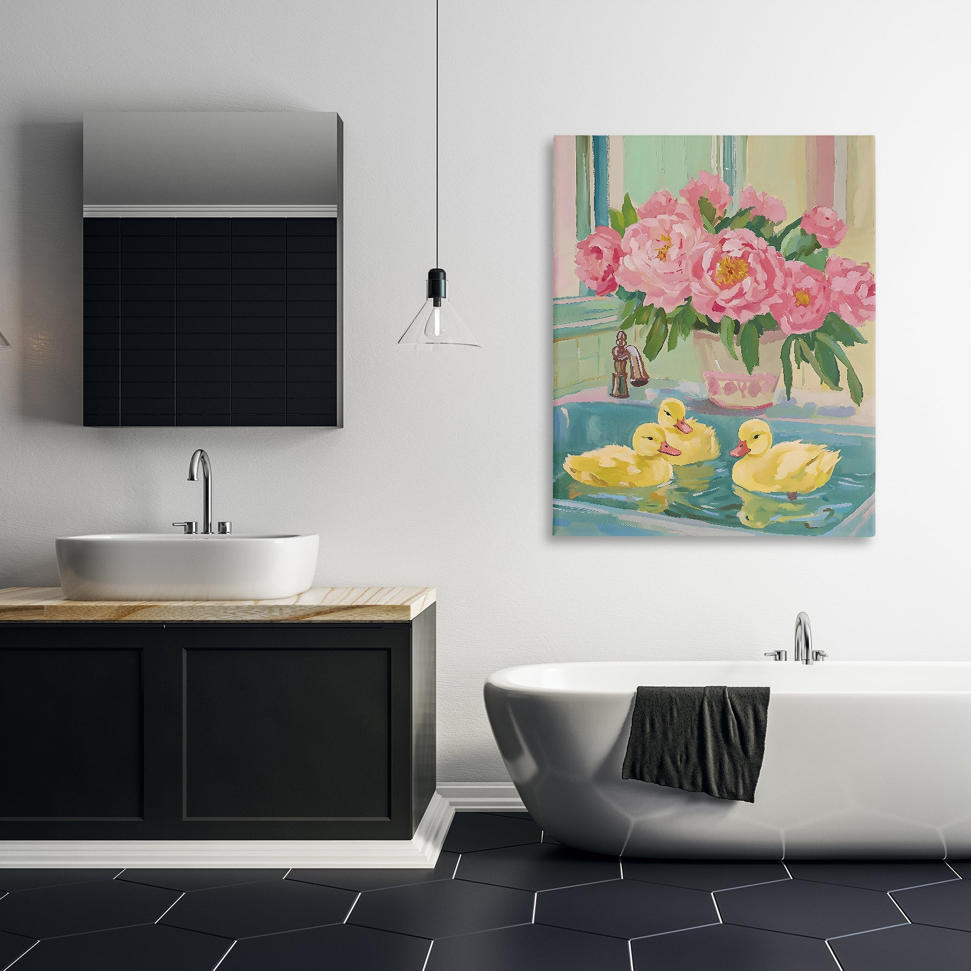 Stupell Industries Ducks in Sink Bath Canvas Wall Art, design by The Prints Vibe