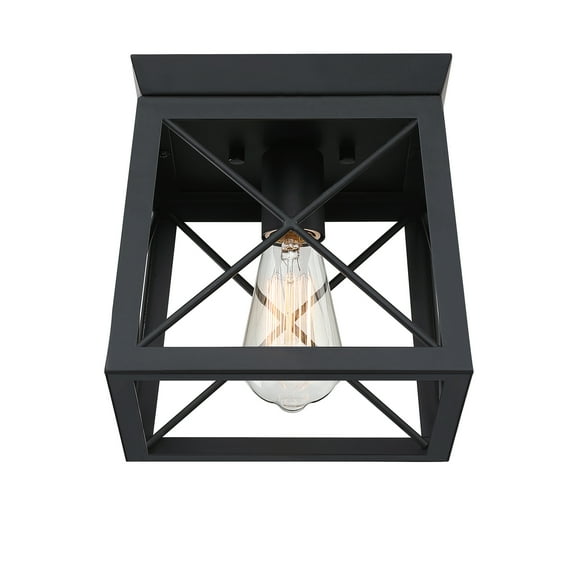 Hukoro Mousse 8 in. W. 1-Light Flush Mount with Matte Black Finish - Matte Black