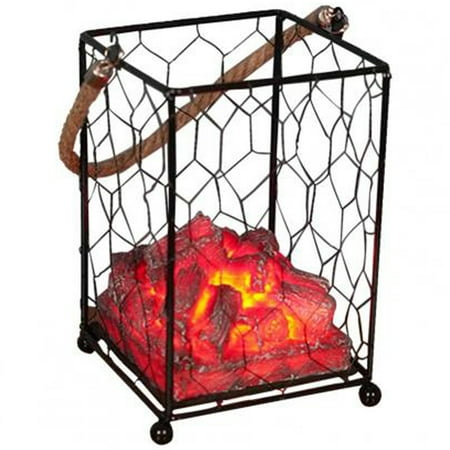 

Lamp Charcoal Flame Lamp Halloween Iron Decorations Ghost Fire Red LED Spotlight Elegant Hollow Design Night Light