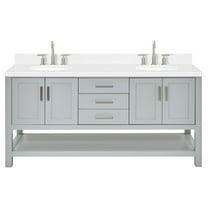 Ariel S072dcqovo Magnolia 72" Free Standing Double Basin Vanity Set - Grey