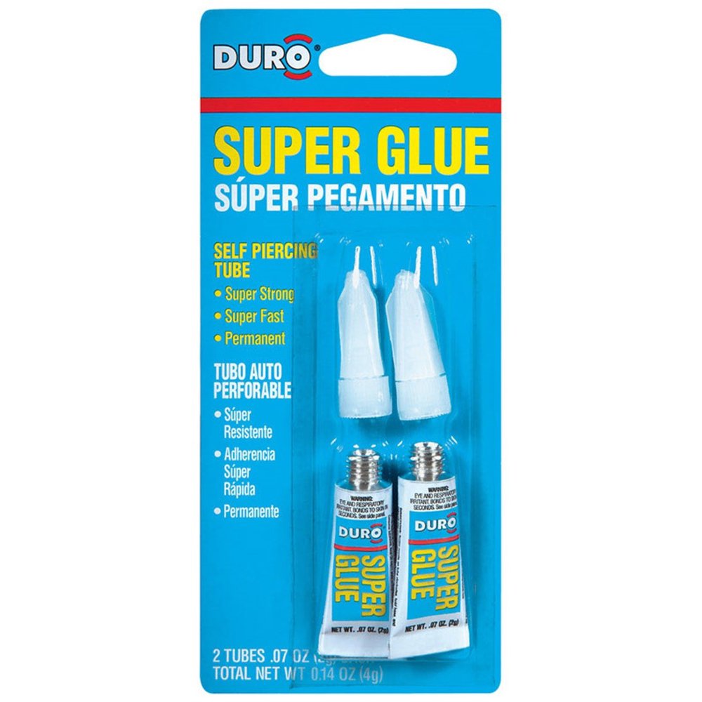 Duro Super Glue NonPorous Surfaces Clear Tube 2 G Case of 12 Walmart