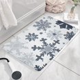 thumbnail image 3 of Blue Christmas Snowflake Pattern Flannel Non Slip Door Rugs,Washable Door Mats Indoor,Decorative Door Mats,Dirt-Resistant and Absorbent Doormat for Entrance,Bedroom,Kitchen,Bathroom,31.5x17in(80x43cm), 3 of 4