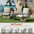 thumbnail image 4 of HOMREST Outdoor Furniture Thickened Cushion 360 Degree Swivel Rocking Patio Chairs with Ottomans and 3-Seat Sofa, Loveseat, Coffee Side Table, 8 PCS Metal Conversation Set for Garden, Deck, Poolside, 4 of 9