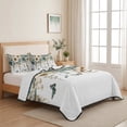 thumbnail image 6 of Quilts Full Size, Teal Floral Soft Comforter Bedding Set for Bed, Weeping Beige Turquoise Flowers Summer Lightweight Quilted Bedspread with Pillow Cover(2 Pieces) for All Season, 78x90 Inch, 6 of 6