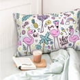 thumbnail image 4 of Fotbe Summer with Flamingo Funda de Almohada Decorativa Estilo Occidental, Lujo en Algodón, Fundas para Almohadas King, Cojín Estampado para Decoración del Hogar-20"x30", 4 of 6