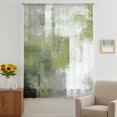thumbnail image 3 of Sage Green Ombre Sheer Curtains 108 Inches Extra Long, Vintage Shabby Abstract Plaid Art Light Filering Curtains, Privacy Drapes Simi Floor to Veiling Curtain for Living Room Large Window Treatment, 3 of 9