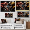 thumbnail image 4 of Designart "Dynamic Formation in Yellow Football" Sports Floater Framed Wall Decor, 4 of 7
