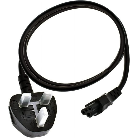 Toptekits UK to C5,UK Plug BS1363 13A 3Pin Male to IEC320 C5 Micky Cloverleaf AC Power Cable Cord for Laptop AC Power Adapter (15ft/5m)