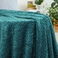 thumbnail image 5 of PiccoCasa Flannel Fleece Blanket, Microfiber Fuzzy Plush Blankets for Sofa, Dark Green 50" x 59", 5 of 8