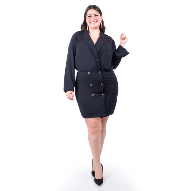 Vestido tipo blazer Roman Fashion Tallas Extras 7948 Negro 38