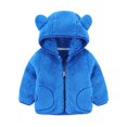 thumbnail image 3 of Frostluinai Toddler Baby Girls Boys Fleece Hoodie Jacket Coat Winter Warm Cute Bear Coat Zip Up Teddy Coat w/Pockets Winter Outwear, 3 of 3