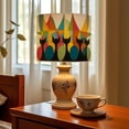 thumbnail image 6 of Linen Drum Lampshades Mid Century Black Cat Retro Atomic Starburst Modern Abstract Geometric 13"x13"x10" Light Shade for Table Lamps Drum Lamp Shades Lampshade Replacement Assembly Required, 6 of 8
