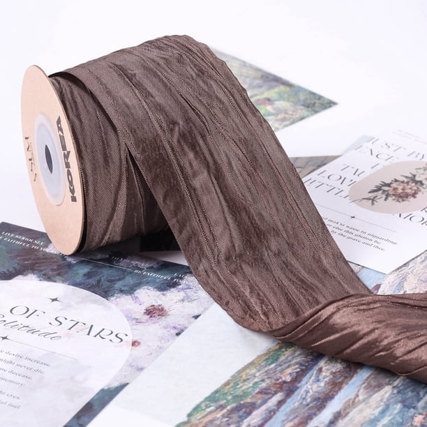 Namzi Cinta de tela arrugada de 10 yardas, cintas arrugadas con apariencia de seda, para envolver regalos, hacer coronas, lazos, decoración de eventos en el hogar, A29