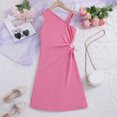 thumbnail image 2 of Fsqjgq Baby Girl Clothes Toddler Easter Dress Cute Girls Plus Size Dresses 18-30 Girls Pink Kids Children Girls Summer Sleeveless Solid Color Princess Dress Casual Dress for Girls 8Y, 2 of 6