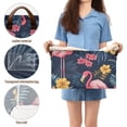 thumbnail image 5 of Yayeee Foldable Storage Basket for Shelves with Handles Waterproof Cloth Bins, Red Floral Flamingo, 5 of 7