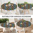 thumbnail image 5 of Round Picnic Table Cloth 100% Waterproof & Oil Proof, Elastic Fitted Table Cover for 36"-44" Round Tables, for Dining, Camping, Outdoor, 5 of 5