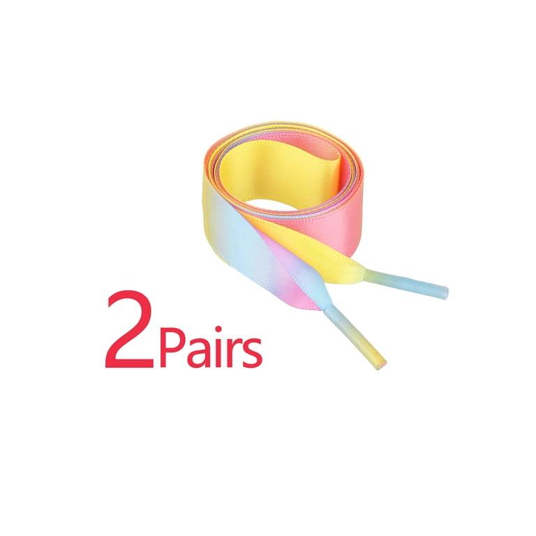 INSPIRE CHIC Extra Wide Shoe Laces Satin Ribbon Flat Gradient