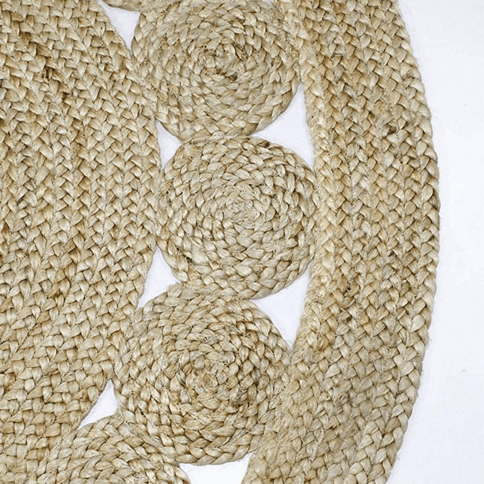 Jaipur Art And Craft Ecofriendly 100x100 cm (3.33 x 3.33 Square feet) Beige Round Jute Area Rug