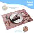 thumbnail image 3 of BaHomeck placemats Set of 4 rectangle Linen Cotton Placemats for Dining Table Washable Heat Resistant,18*12inch,Pink Chinese Cherry Blossom Flower Japan Plum Branch, 3 of 4