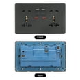 thumbnail image 3 of UK US Socket Double Multi Switched Power Outlet Black 250V 13A 146mmx88mm 2 Pcs, 3 of 5