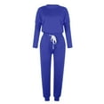 thumbnail image 6 of Outfmvch Workout Sets Two Piece Sets for Women Joggers for Women Long Sleeve Crewneck Tops Long Pants Tracksuit Sweatsuits Lounge Sets for Women Workout Sets for Women Z Blue S, 6 of 8
