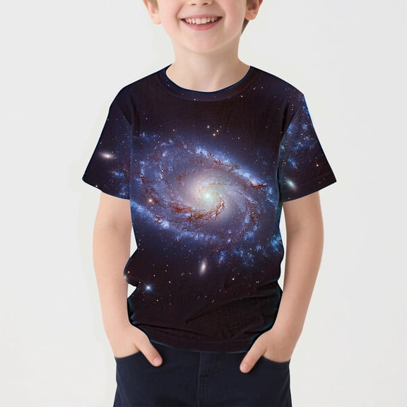NAISIBABY Boys Short Sleeve Tee (3-15T), Pullover Casual Crewneck Summer Fashion Graphic Tough T-Shirt Size 7