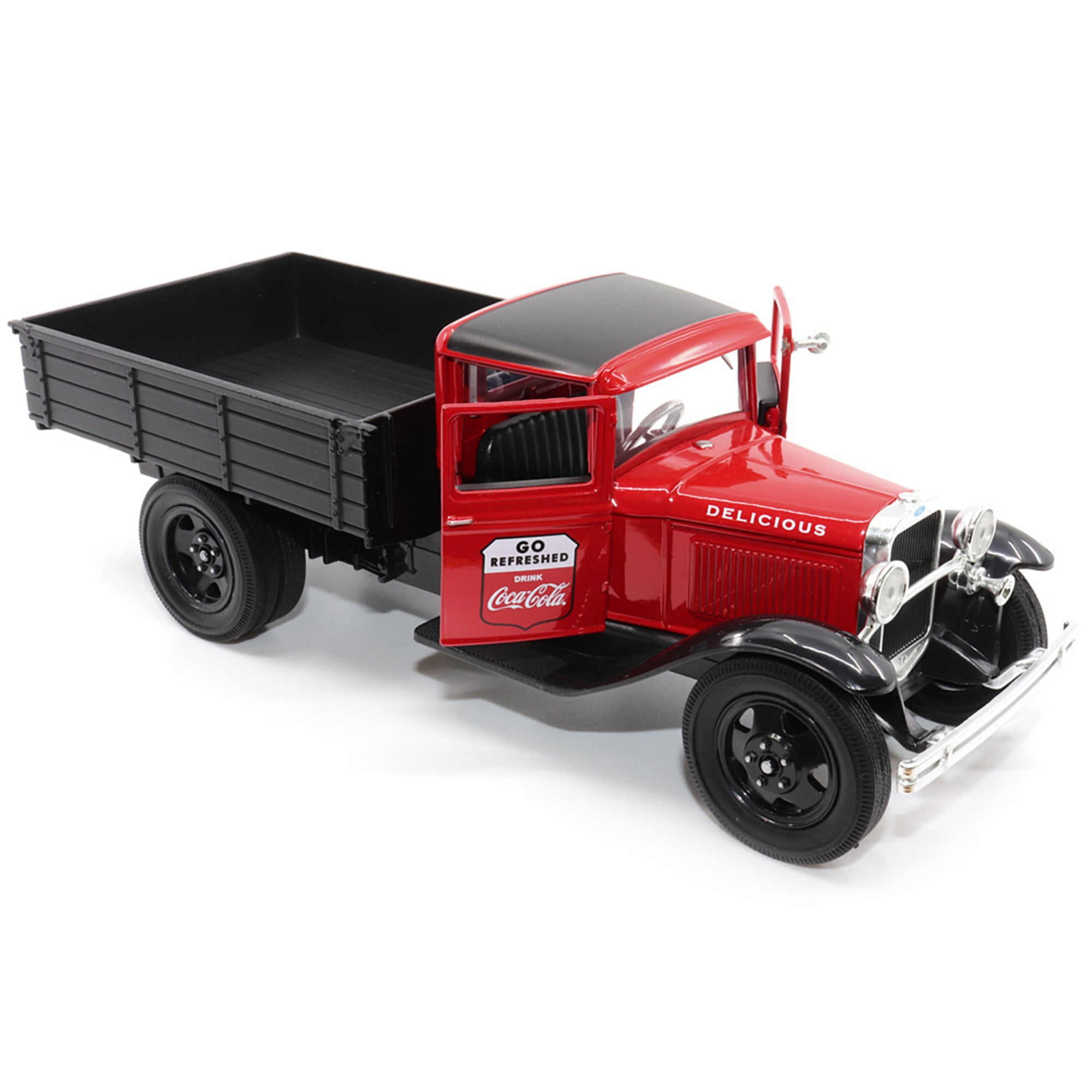 1931 Ford Model AA Pickup Truck Red and Black Go Refreshed - Drink Coca-Cola 1/24 Diecast Model Car by Motor City Classics