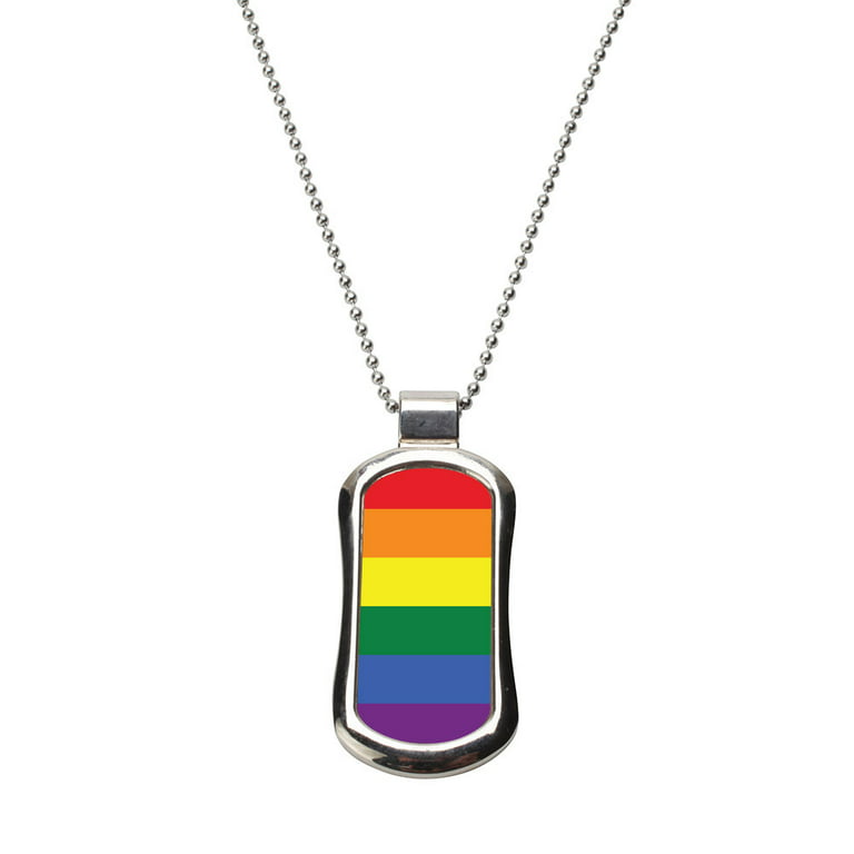 28 Long Black Unisex Pride Rainbow Beaded Necklace