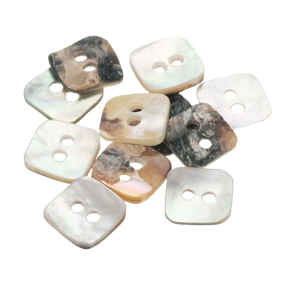 10pcs Pearl Shell Buttons 0.45" (11.5mm) 39 Hole Square Shell Sewing Button Natural for Cloth Craft Shirt DIY