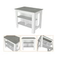 thumbnail image 4 of HQZX Kitchen Island Dozza, Three Shelves, 35.4" H x 27.5" L,White / Ibiza Marble Finish, 4 of 5
