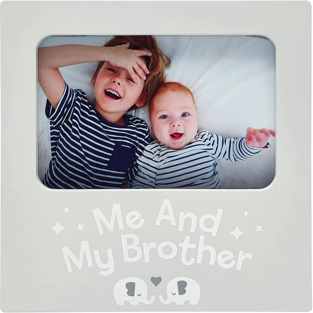 Kate & Milo Me and My Brother Frame, Baby Keepsake Frame, Sibling Picture Frame, Big Brother or Big Sister Gift, Elephants