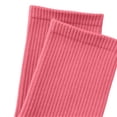 thumbnail image 5 of HAOTAGS Solid Color Cotton Candy-Tone Mid-Calf Socks for Kids – Straight Fit Crew Socks Watermelon Red Size 5-13Years, 5 of 6