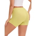 thumbnail image 3 of INSPIRE CHIC Women's Tummy Control Boyshorts Mid-Waisted Butt Lifting Lightweight Seamless Slip Shorts L Yellow, 3 of 5