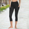thumbnail image 6 of Tnhcen Women's Solid High-Waisted Yoga Pants with Pockets Workout Capris Roman Fabric Athletic Exercise Leggings Stretchy Comfort Fit S-3XL Multiple Colors Available, 6 of 9