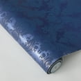 thumbnail image 3 of Tempaper Textured Damsel Metallic Blue Damask Peel and Stick Wallpaper, 20.5" x 16.5', 3 of 8