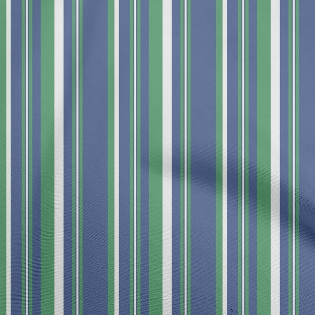 oneOone Polyester Spandex Medium Blue Fabric Stripes Sewing Craft Projects Fabric Prints By Yard 56 Inch Wide-CC