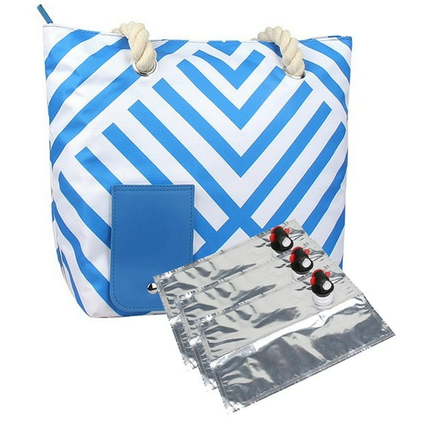 Thermal insulation red wine bag, portable handheld beach red wine bag