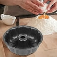thumbnail image 5 of 9.5 Inch Fluted Tube Cake Pan with Non-Stick Coating - 12-Cup Heavy Duty Carbon Steel Mold for Bundt and Bavarian Cakes - Black, 5 of 9