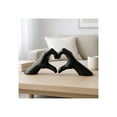 thumbnail image 3 of Elegant Ceramic Hand Heart Sculpture for Home Decor - Decorative Ornament for Bathroom, Office Desk, and Living Room Decor - Figurine for Shelf Accent and Coffee Table - 5", Black, 3 of 12