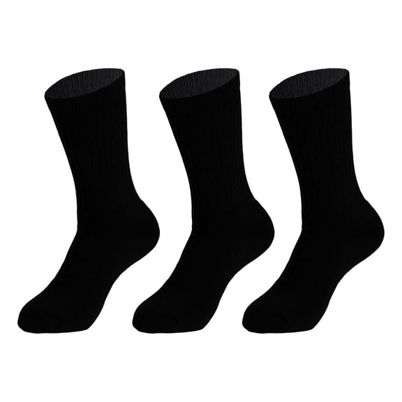 3-Pack Women's Cotton Crew Socks - Solid Colors, Breathable & Comfortable Fit for Shoe Size 5-10