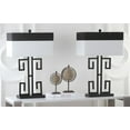 thumbnail image 3 of SAFAVIEH Greek Key 28 in. H Mid-Century Table Lamp, Black, Set of 2, 3 of 9
