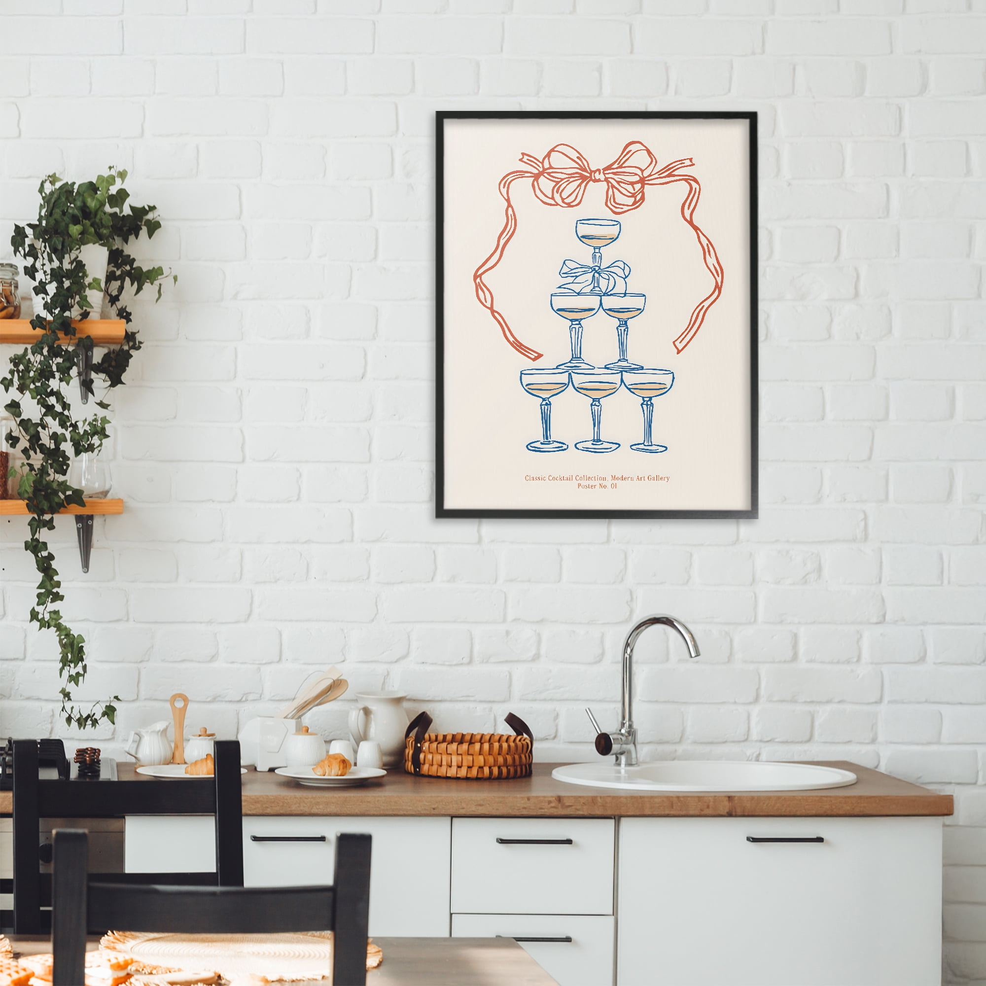 Stupell Industries Classic Cocktail Tower Black Framed Giclee Art, design by The Prints Vibe