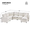 thumbnail image 4 of JONPONY 110*84" Modern U Shape Modular Sofa, 7 Seat Chenille Sectional Couch Set with 2 Pillows Included, Freely Combinable Indoor Funiture for Living Room, Apartment, Office, 2 Colors, 4 of 15
